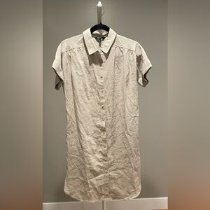 Well Worn Beige Linen Blend Midi Dress NWOT